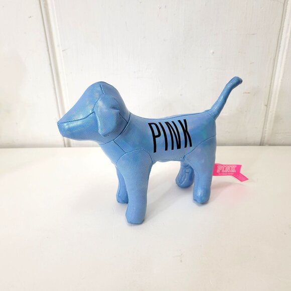 Victorias Secret Pink Blue Dog Collectible Plush SmallFigurine - Picture 1 of 5